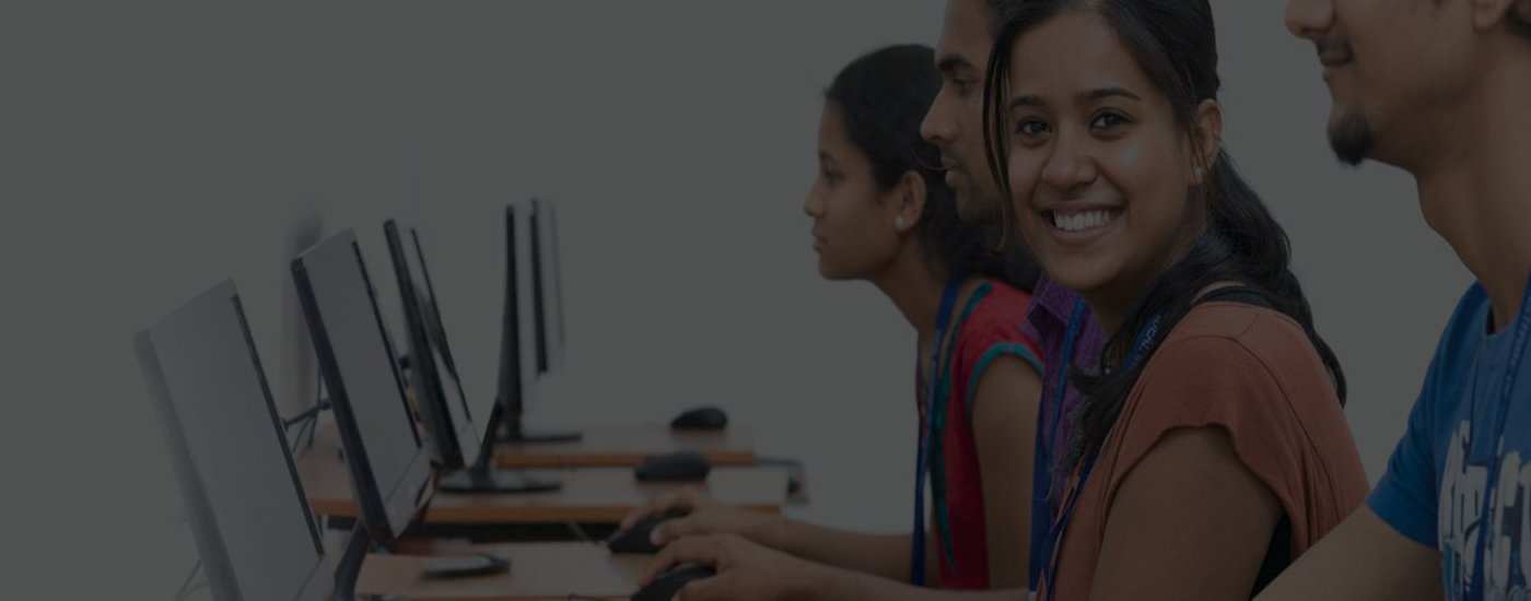 Students learning computer skills